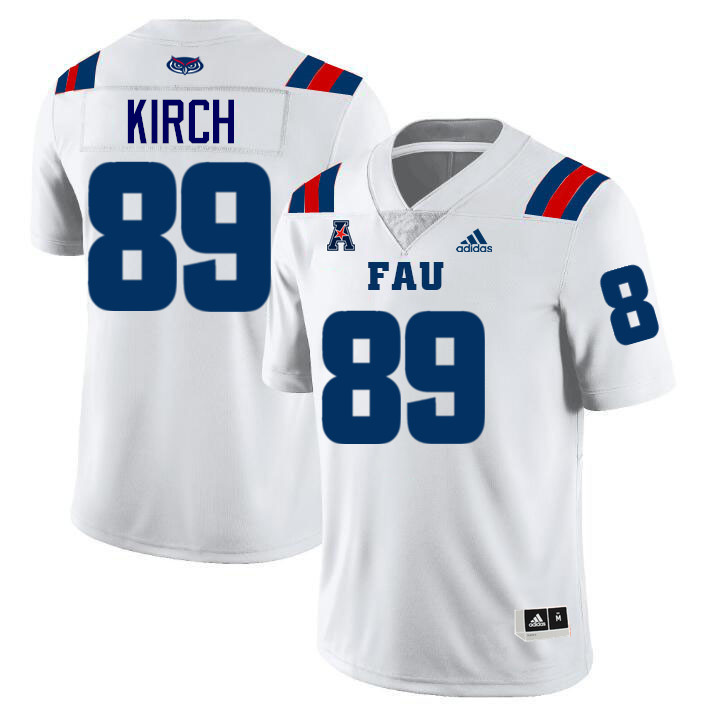 #89 Michael Kirch FAU Jersey,Florida Atlantic Owls Football Jersey,Uniforms,Gears-White